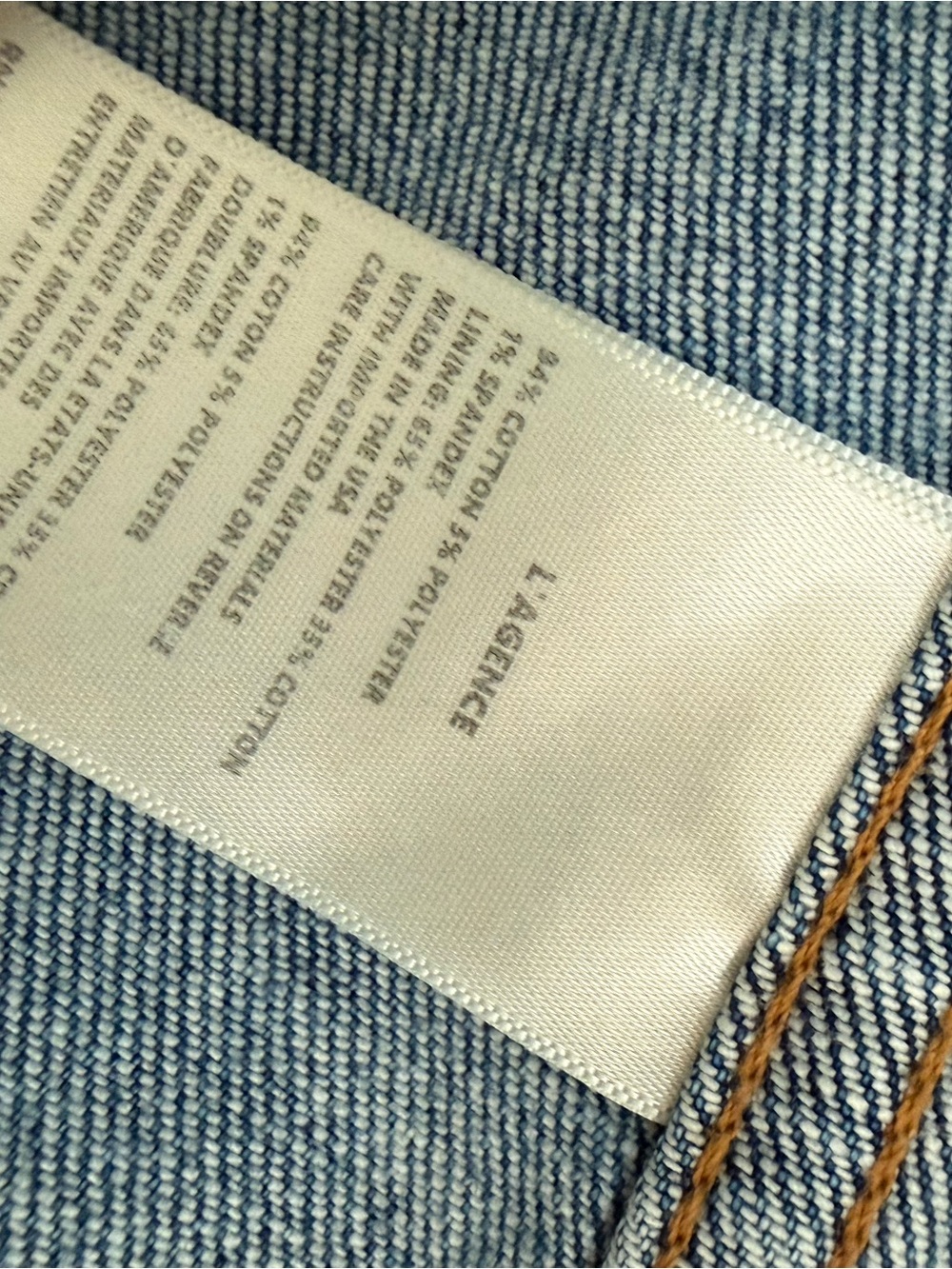 L'AGENCE Celine Distressed Stretch-Cotton Denim Jacket | XS - Picture 7 of 8